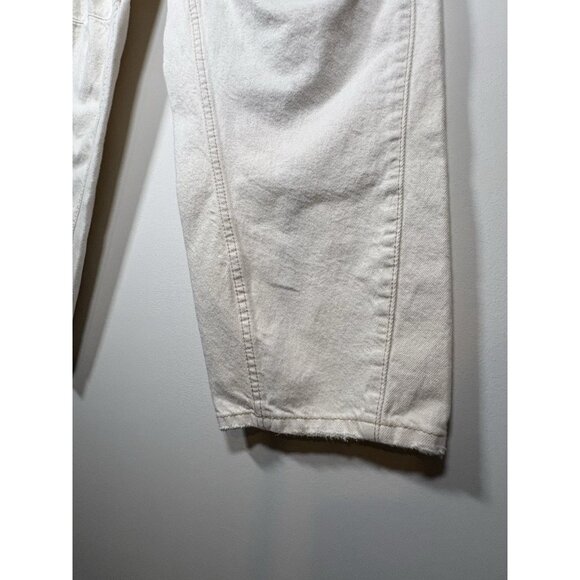 BDG High Rise Extreme Baggy Barrel Leg Jeans Cream Winter White Boho Size 24 - Picture 4 of 8